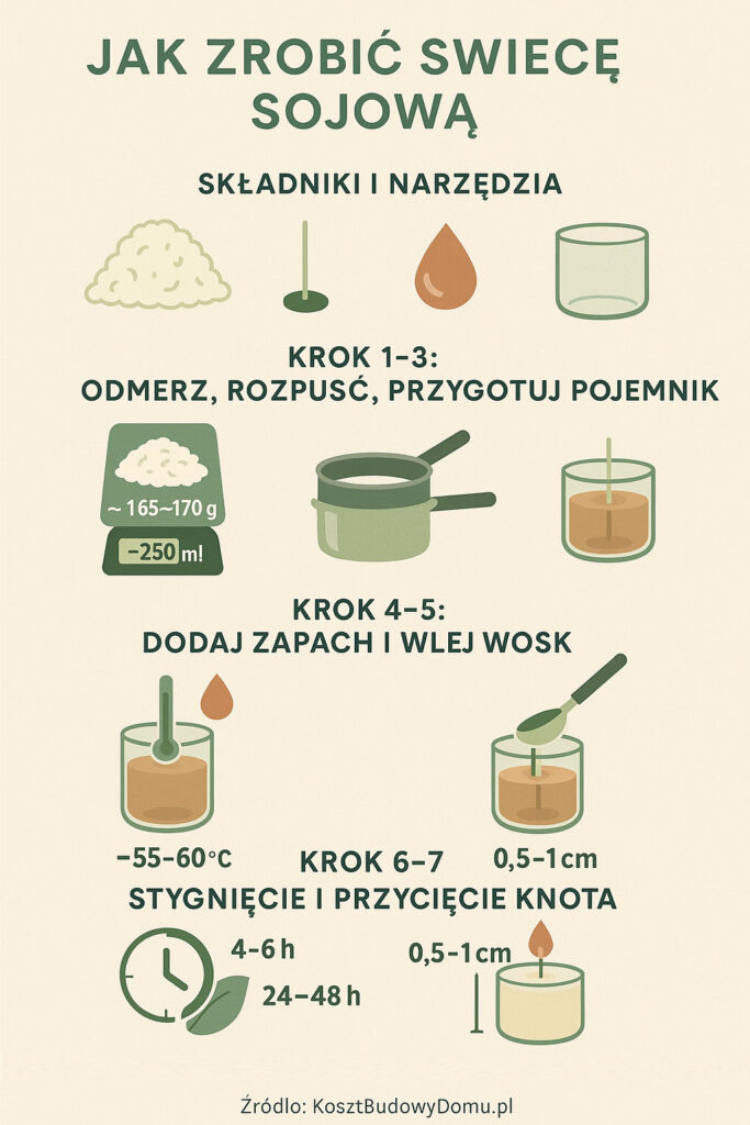 Przygotowanie świecy sojowej